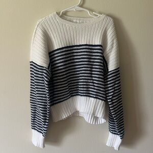 abercrombie kids Black and White Striped Ribbed Sweater